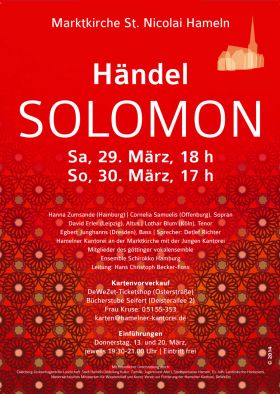 Konzertplakat: Georg Friedrich Händel: »SOLOMON«