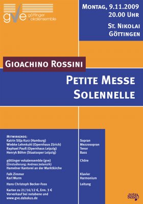 Konzertplakat: Gioacchino Rossini: »Petite Messe Solennelle«