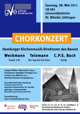 Konzertplakat: Georg Philipp Telemann: »Tag des Gerichts«