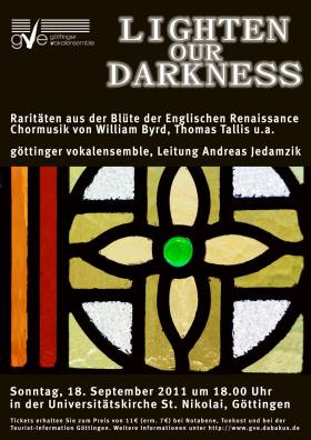 Konzertplakat: »Lighten our Darkness« - Englische Musik des 16. Jahrhunderts