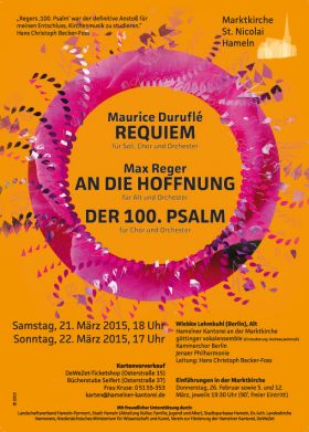 Konzertplakat: MAURICE DURUFLÉ: REQUIEM & MAX REGER: DER 100. PSALM
