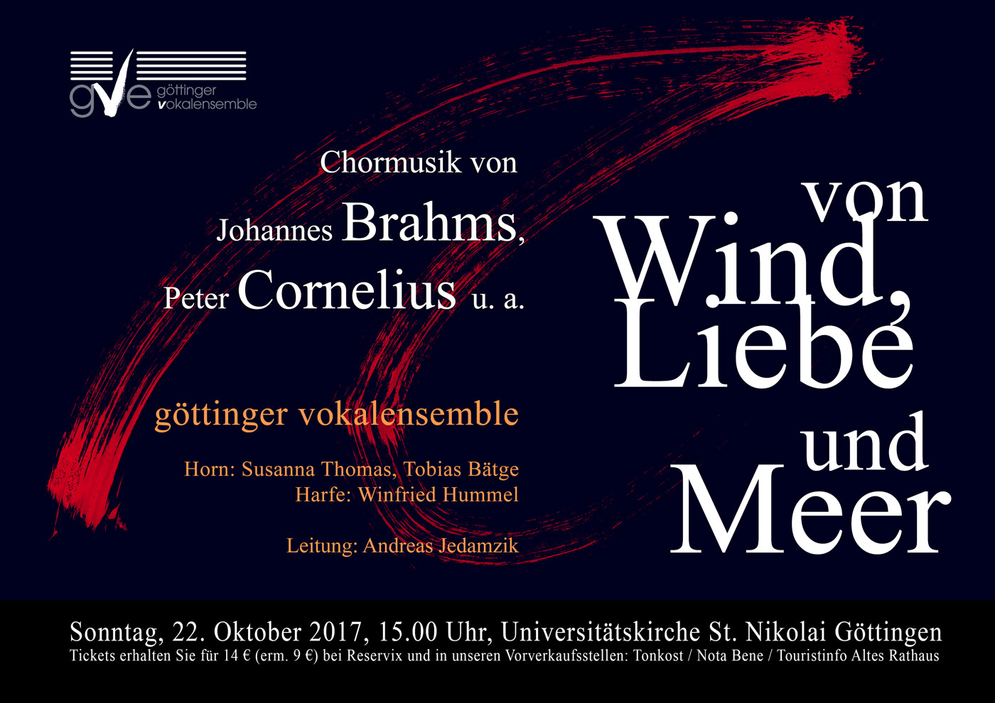 Konzertplakat: Von Wind, Liebe und Meer