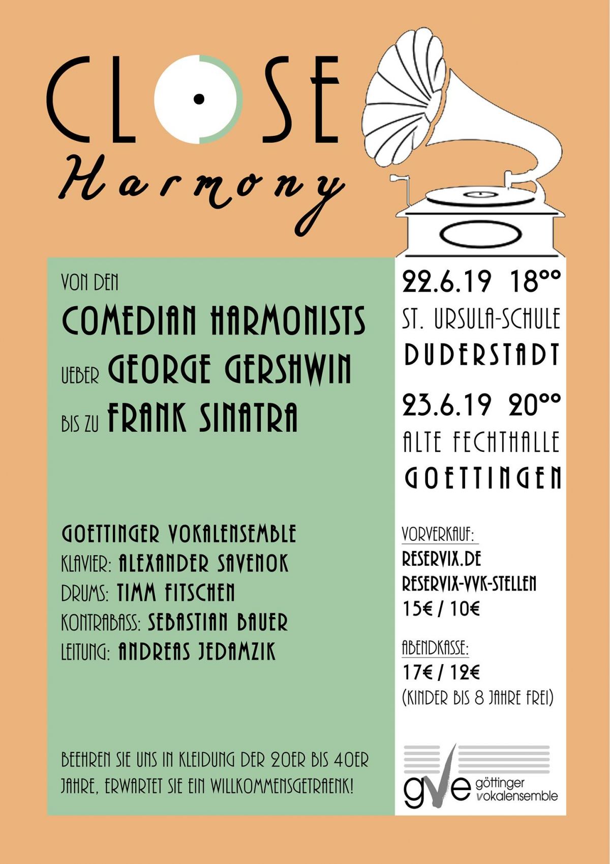 Konzertplakat: Close Harmony